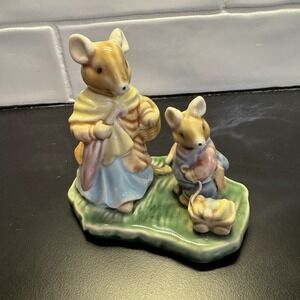 Vintage Albert Kessler Mother And Child Bunny Rabbit Figurine Spring Decor